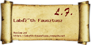 Labáth Fausztusz névjegykártya